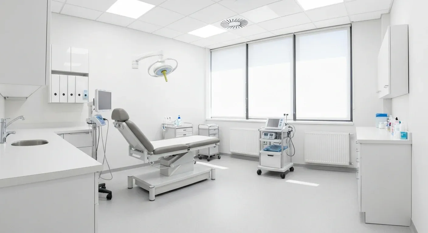 Spotless medical exam room